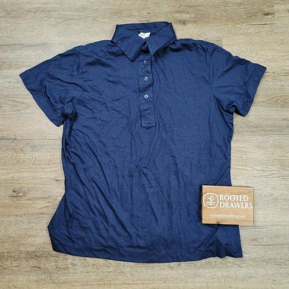 King Louie Other - Vintage King Louie Polo T-Shirt Blue Solid Collared Short Sleeve 90s Cotton Mens